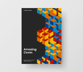 Abstract corporate cover design vector layout. Original geometric tiles company identity concept.