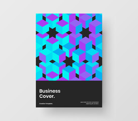 Abstract geometric pattern handbill template. Original front page A4 design vector concept.