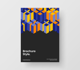 Simple geometric hexagons annual report template. Fresh brochure design vector concept.