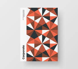 Amazing geometric shapes front page concept. Abstract magazine cover A4 vector design illustration.