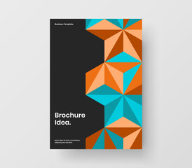 Trendy annual report vector design illustration. Vivid geometric shapes presentation concept.