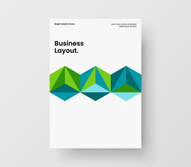 Abstract mosaic tiles company brochure template. Clean corporate identity A4 design vector illustration.