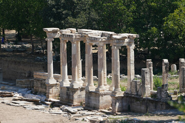 Ancient Columns in Aphrodisias Ancient City in Aydin, Turkiye