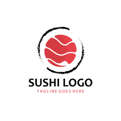 Sushi vector logo template, or Japanese specialties.