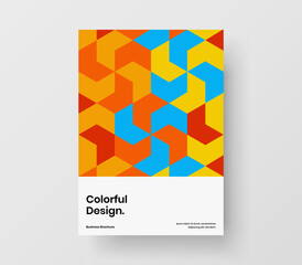 Fresh presentation vector design concept. Creative geometric tiles catalog cover template.