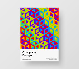 Isolated catalog cover design vector illustration. Bright geometric pattern corporate identity concept.