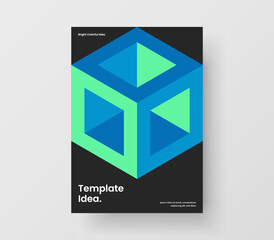 Fresh postcard design vector illustration. Original geometric shapes brochure concept.