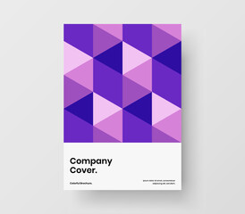 Simple geometric tiles annual report template. Isolated brochure A4 design vector concept.