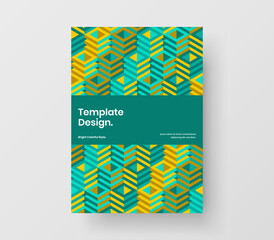 Colorful company brochure vector design layout. Creative geometric tiles corporate cover concept.
