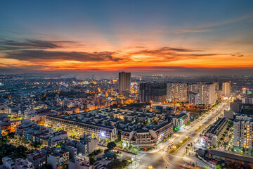 Fototapeta na wymiar Panorama of Bac Ninh city