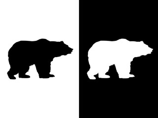 Art illustration design concpet icon black white logo isolated symbol of bear