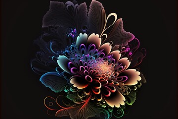Sehr schöner digitaler Hintergrund Blumenmotiv bunt für Webdesign und Drucksachen, ai generativ
