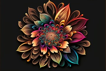 Blumenmotiv bunt für Webdesign und Drucksachen, ai generativ