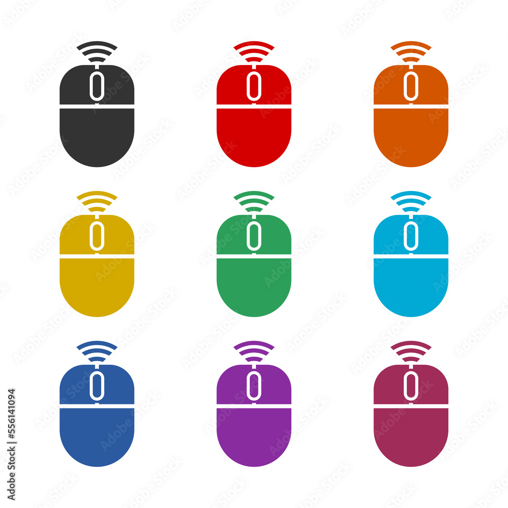 Poster computer mouse icon isolated on white background. set icons colorful