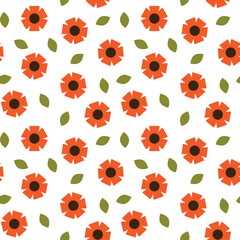 Floral seamless pattern with tiny poppy flowers.