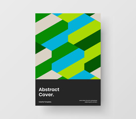 Modern handbill A4 vector design concept. Colorful geometric pattern annual report illustration.