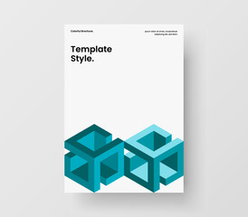 Vivid poster vector design template. Unique geometric pattern corporate identity layout.