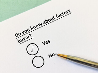 Questionnaire about procurement