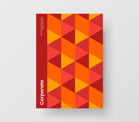Multicolored geometric pattern pamphlet illustration. Modern annual report design vector concept.