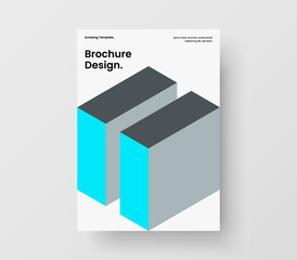 Bright geometric tiles catalog cover layout. Simple company brochure A4 design vector illustration.