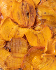 Dried persimmons close up