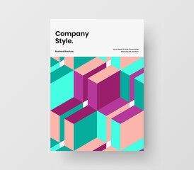 Premium cover A4 vector design concept. Clean geometric shapes brochure illustration.