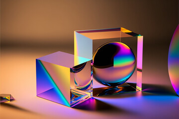 グラデーションのオブジェクト　Generative AI