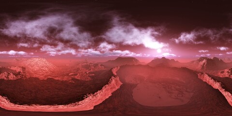 Mars, HDRI, environment map , Round panorama, spherical panorama, equidistant projection, 360 high resolution panorama, 3d rendering © ustas