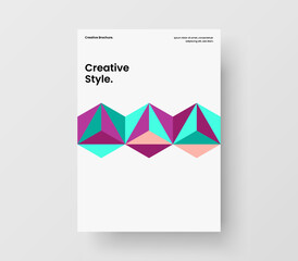 Bright brochure A4 design vector template. Abstract geometric shapes corporate identity layout.