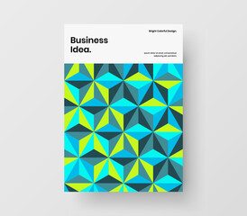 Abstract brochure A4 vector design template. Simple geometric tiles pamphlet layout.