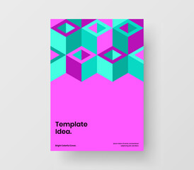 Unique corporate cover vector design template. Premium mosaic pattern booklet illustration.