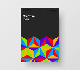 Simple geometric shapes magazine cover illustration. Premium corporate brochure design vector concept.