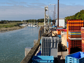 Fishing port at Le Hourdel is a hamlet of Cayeux sur Mer, a resort town in the Somme department in Hauts-de-France in northern France. The town is part of the Baie de Somme 