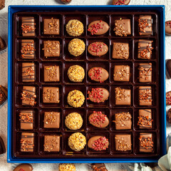 Box of chocolates top view