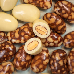 Dragee, confetto or sugared almond close up