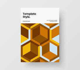 Obraz premium Trendy geometric pattern banner illustration. Modern handbill A4 vector design concept.