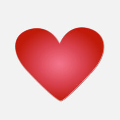 Gradient vector heart illustration, Valentine's day, love, pink, red, postcard, wallpaper, background, icon, symbol, cute, for print, textile, simple, flat