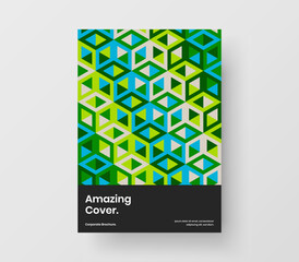 Modern leaflet A4 vector design template. Creative mosaic tiles corporate brochure concept.