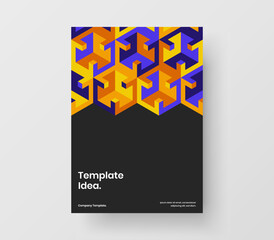 Modern geometric pattern company brochure template. Multicolored book cover design vector concept.