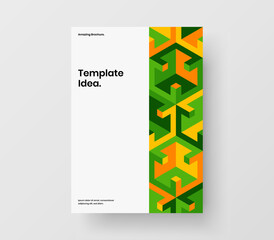 Trendy geometric hexagons catalog cover layout. Isolated presentation design vector concept.