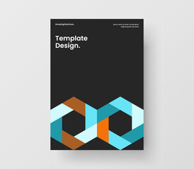 Creative mosaic pattern company brochure concept. Minimalistic presentation design vector layout.