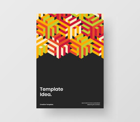 Fresh mosaic tiles corporate brochure illustration. Trendy catalog cover A4 vector design concept.
