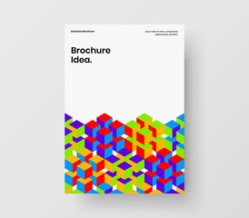 Colorful geometric shapes flyer layout. Vivid magazine cover vector design concept.