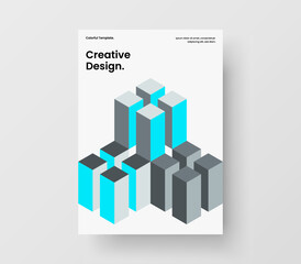 Minimalistic geometric tiles catalog cover illustration. Multicolored corporate identity A4 vector design concept.
