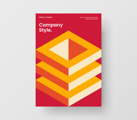 Modern geometric shapes corporate cover layout. Fresh presentation design vector template.