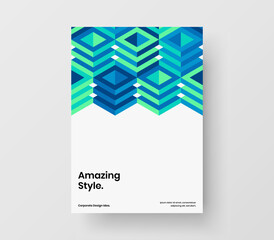 Trendy corporate brochure vector design illustration. Creative mosaic pattern annual report template.