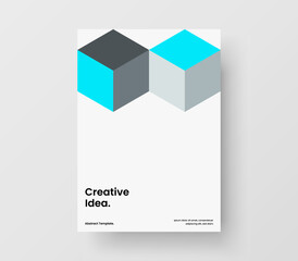 Modern flyer vector design illustration. Trendy geometric shapes postcard layout.