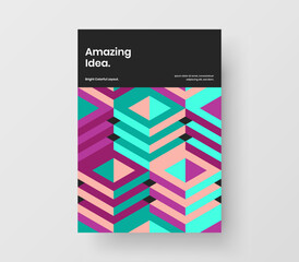 Creative corporate identity design vector concept. Multicolored mosaic pattern booklet template.