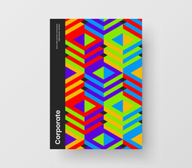 Amazing presentation A4 vector design layout. Modern geometric shapes magazine cover template.