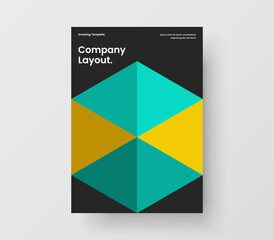 Obraz premium Original poster design vector concept. Isolated geometric tiles corporate identity template.